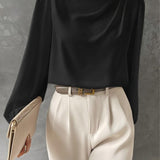 Consuelo | Blouse Élégante à Manches Longues Femme Col Drapé