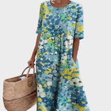 Elena - Robe midi fluide et légère à fleurs