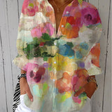 Consuelo | Blouse Tropicale d'Été Imprimée Femme Décolleté en V