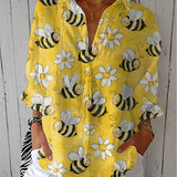 Consuelo | Blouse Tropicale d'Été Imprimée Femme Décolleté en V