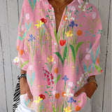 Consuelo | Blouse Tropicale d'Été Imprimée Femme Décolleté en V