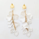 Boucles d'Oreilles en Goutte de Pétales d'Orchidée