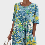 Elena - Robe midi fluide et légère à fleurs