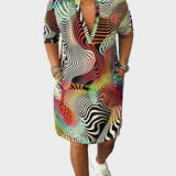 Mari - Robe colorée avec décolleté en V