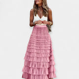 Valerie - Jupe Boho avec Finition en Satin Maillé