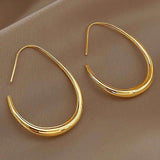 Boucles d'Oreilles Ovales en Métal