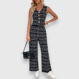 Jasmína - Ensemble de deux pièces avec décolleté en V et pantalon assorti