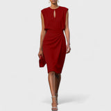 Olena – Robe midi portefeuille élégante