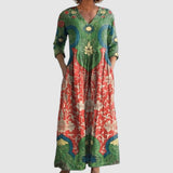 Sára - Robe maxi vintage à fleurs