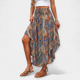 Lucie - Jupe midi à fleurs taille haute