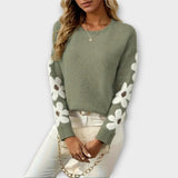 Silke - Pull en tricot doux avec motif floral