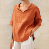 Esperanza | Chemise en Lin Oversize Femme Capuche Décolleté V