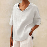 Esperanza | Chemise en Lin Oversize Femme Capuche Décolleté V