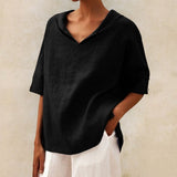 Esperanza | Chemise en Lin Oversize Femme Capuche Décolleté V