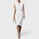 Olena – Robe midi portefeuille élégante