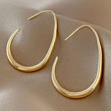 Boucles d'Oreilles Ovales en Métal
