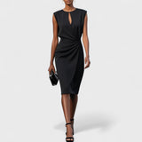 Olena – Robe midi portefeuille élégante