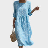 Joana - Robe Maxi à Décolleté Rond avec Motif Floral