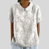 Gloria | Blouse Imprimée Florale à Manches Courtes Femme Col Classique