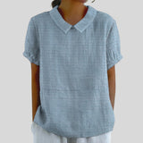 Gloria | Blouse Imprimée Florale à Manches Courtes Femme Col Classique