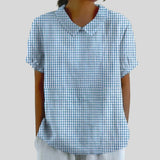 Gloria | Blouse Imprimée Florale à Manches Courtes Femme Col Classique