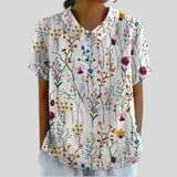 Gloria | Blouse Imprimée Florale à Manches Courtes Femme Col Classique