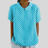 Gloria | Blouse Imprimée Florale à Manches Courtes Femme Col Classique