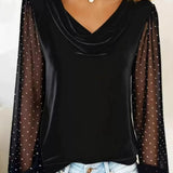 Helena | Blouse Élégante à Manches Transparentes Femme Décolleté en V
