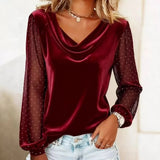 Helena | Blouse Élégante à Manches Transparentes Femme Décolleté en V