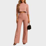 Mareen - Ensemble ajusté pour l'automne avec top et pantalon pour femmes
