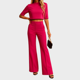 Mareen - Ensemble ajusté pour l'automne avec top et pantalon pour femmes