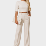 Mareen - Ensemble ajusté pour l'automne avec top et pantalon pour femmes