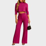 Mareen - Ensemble ajusté pour l'automne avec top et pantalon pour femmes