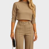 Mareen - Ensemble ajusté pour l'automne avec top et pantalon pour femmes