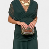 Magda - Robe longue fleurie avec décolleté en V