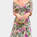 Magda - Robe longue fleurie avec décolleté en V
