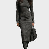 Robe Midi à Manches Longues