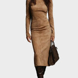 Robe Midi à Manches Longues