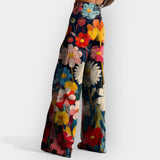 Laura - Pantalon floral à jambes larges