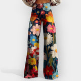 Laura - Pantalon floral à jambes larges