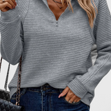 Ludovica | Pull à Col V, Zip et Manches Longues