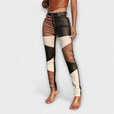 Pantalon avec motif en blocs de couleur