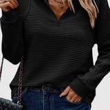 Ludovica | Pull à Col V, Zip et Manches Longues