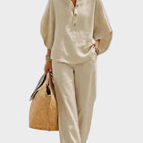 Mariel – Ensemble en Coton et Lin avec Pantalons Amples