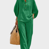 Mariel – Ensemble en Coton et Lin avec Pantalons Amples