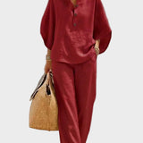 Mariel – Ensemble en Coton et Lin avec Pantalons Amples