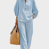 Mariel – Ensemble en Coton et Lin avec Pantalons Amples