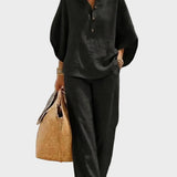 Mariel – Ensemble en Coton et Lin avec Pantalons Amples