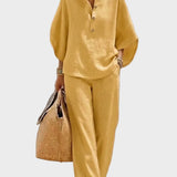 Mariel – Ensemble en Coton et Lin avec Pantalons Amples