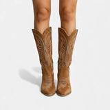 Kinga - Bottines cowboy brodées à la mode